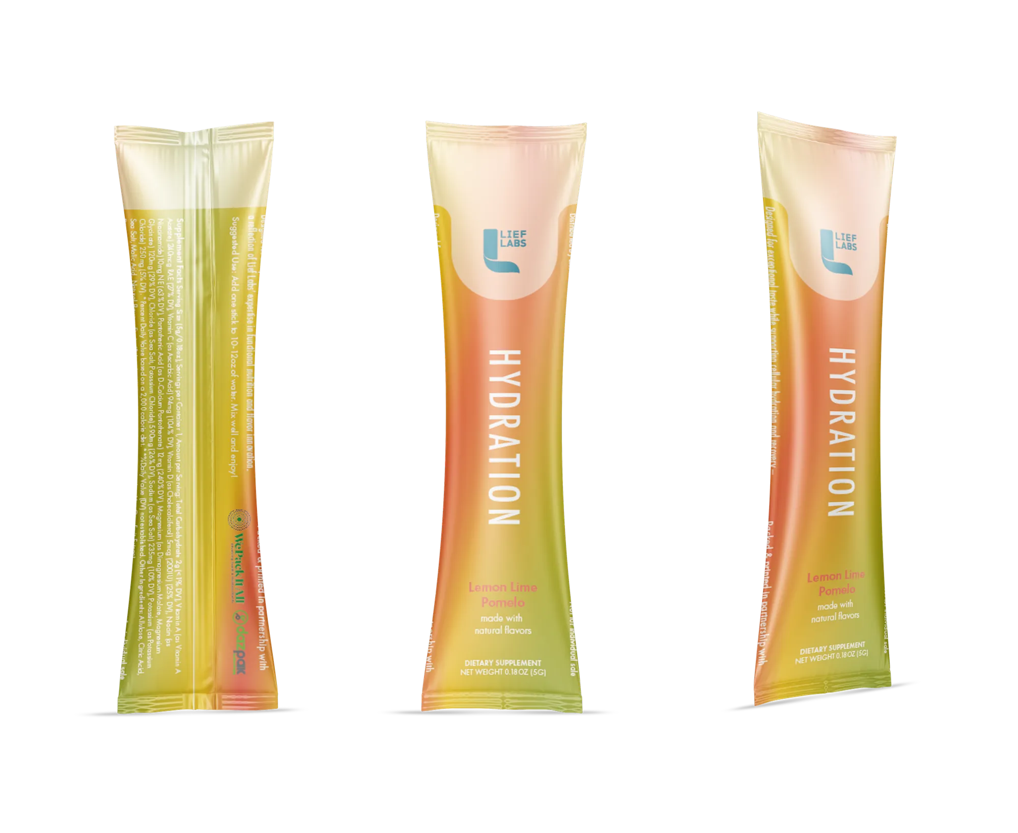 Stick pack mockup — Lemon Lime Pomelo