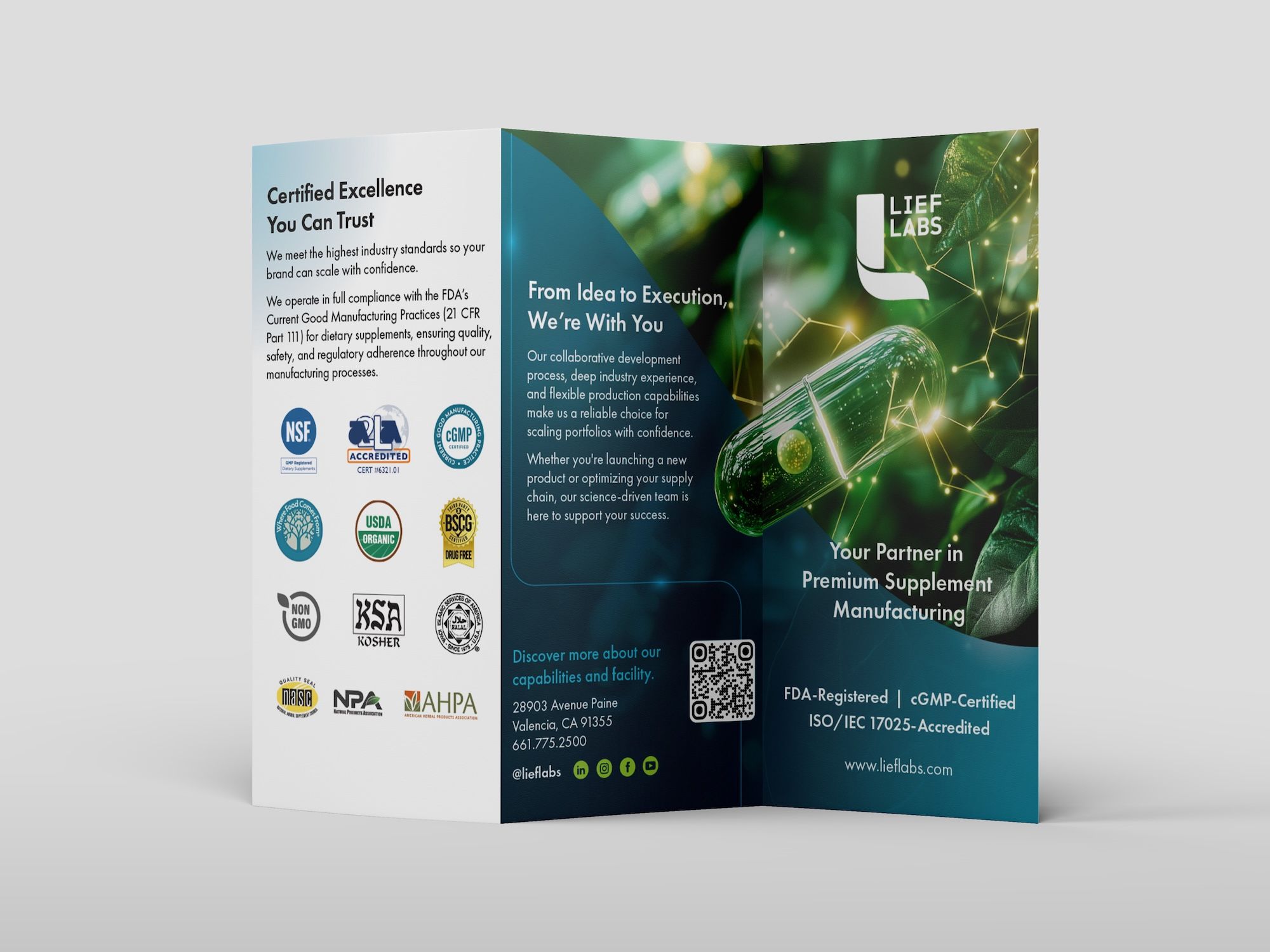 Lief Labs Supply Side brochure, outside