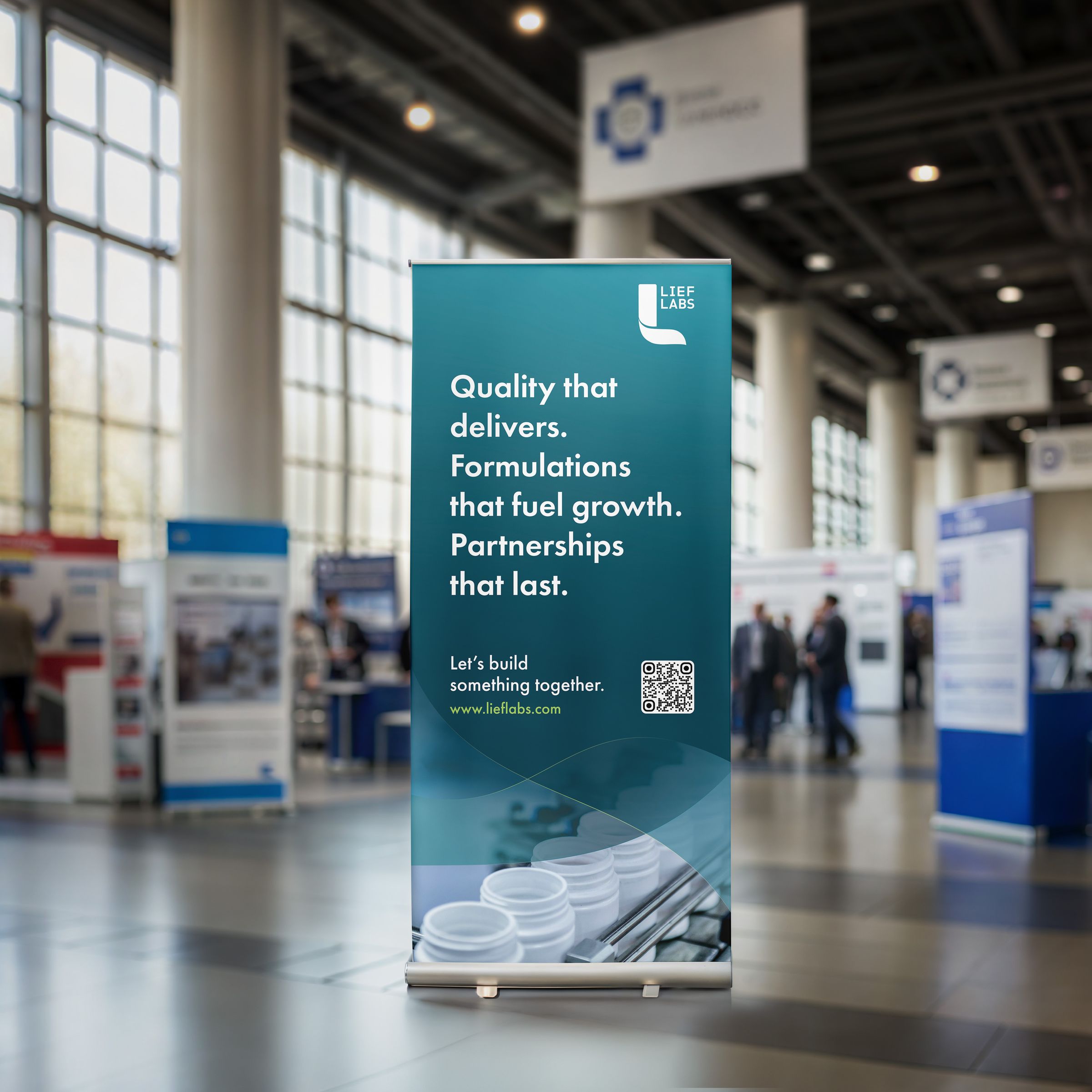 Lief Labs retractable banner