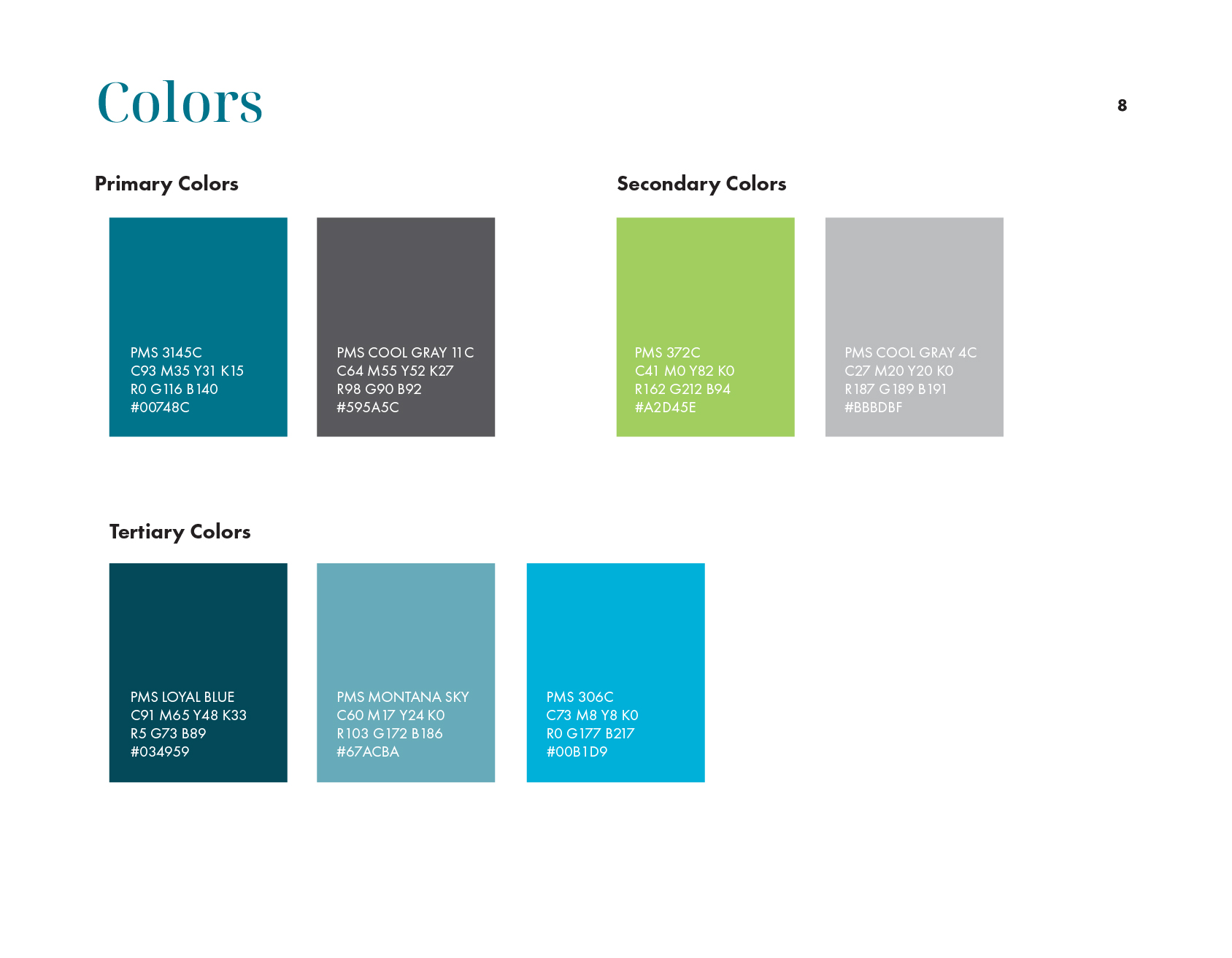 Lief Labs color palette, 2025
