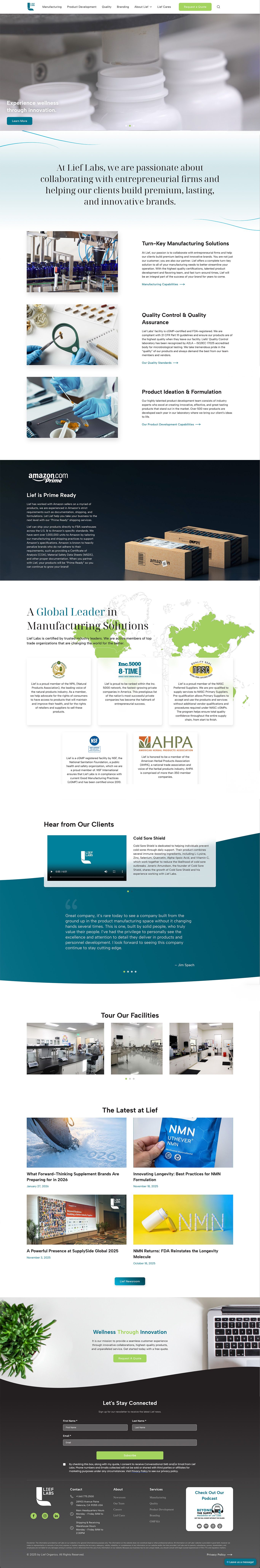 Lief Labs website redesign — open case study