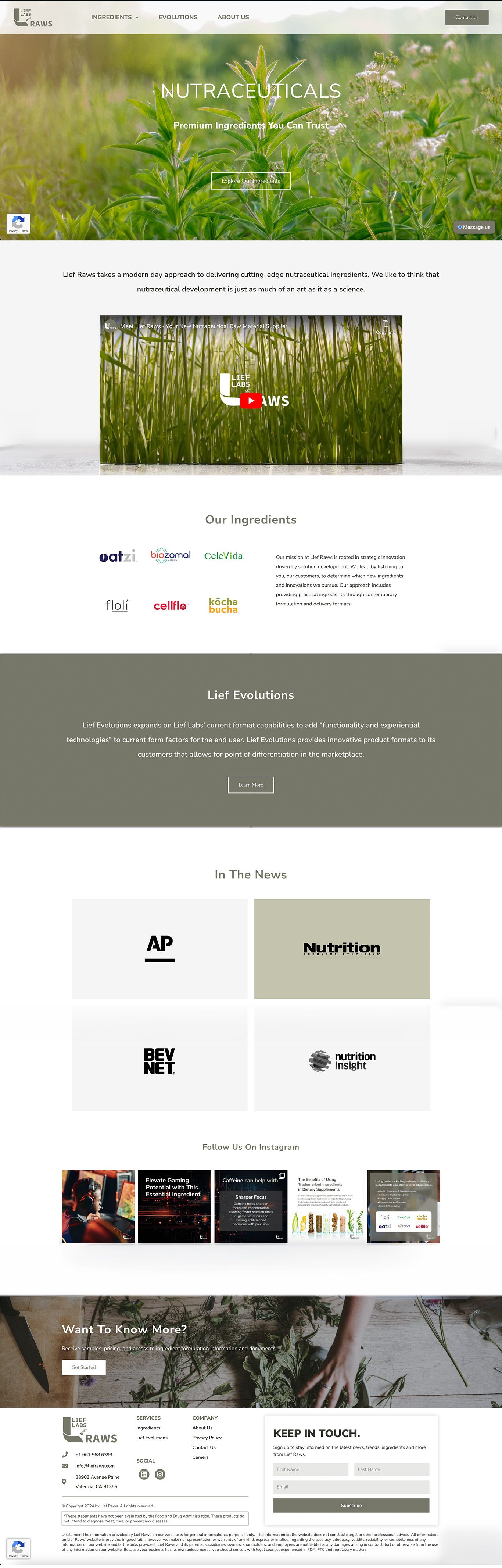 The Lief Raws website — homepage