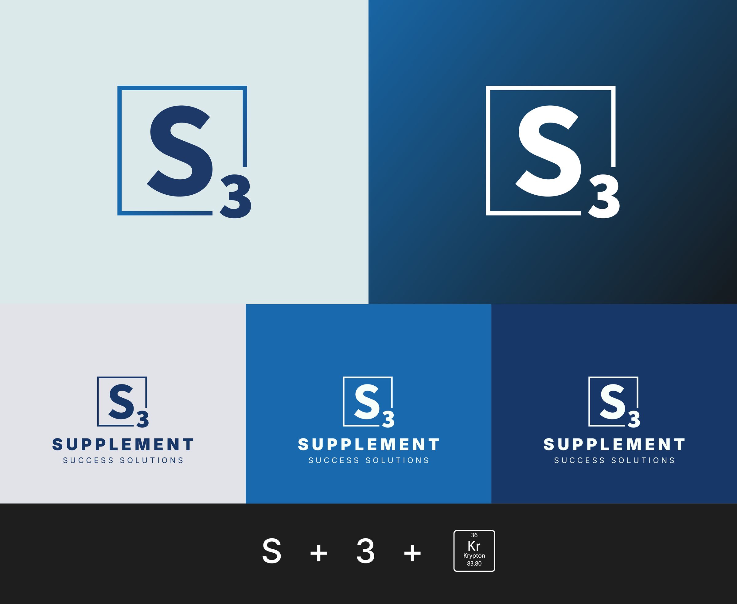 S3 logo variations and lockups across light, dark, and brand-color backgrounds