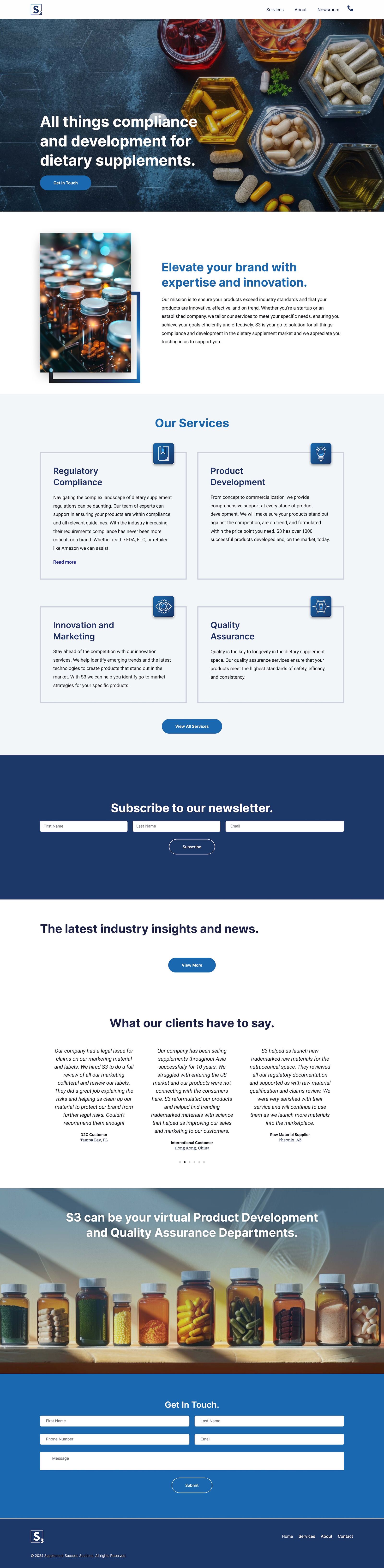 The S3 website — homepage